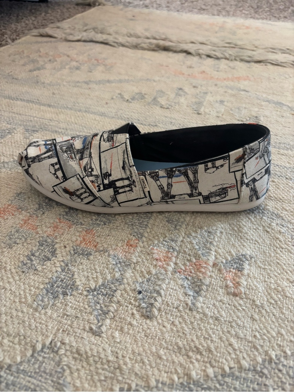 Star Wars AT-AT Toms Alpargata Canvas Shoes - White with Black Print - Picture 5 of 9